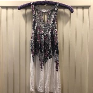 American Eagle Outfitters white tank with flowers